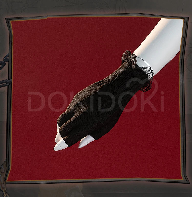 Lukaa Cosplay Costume DokiDoki-R Women Cute Black Full Dress Lukaa Cosplay Headphone Butterfly Female Cosplay