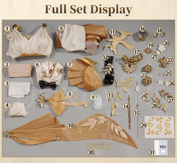 Aglaea Cosplay Costume Game Honkai: Star Rail DokiDoki-R HSR Women Golden Dress Costume Aglaea Cosplay