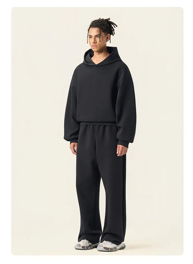 ZODF Trendy Winter 350gsm Solid Fleece Hooded Hoodies For Man Unisex Boxyfit Solid Warm Pullovers Brand Clothing HY0038