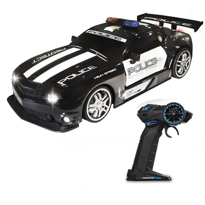 1/12 Big 2.4GHz Super Fast Police RC Car Remote Control Chase Drift Toy with Lights for Boys Kids - 1 Battery 2000