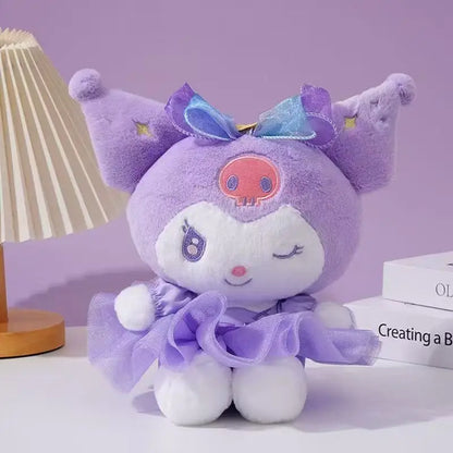 Aoger 20cm Kawaii Purple Cinnamoroll Pochacco Melody Kuromi Hello Kitty Stuffed Animals Plush Toy Cartoon Doll Pillow Girls Gift