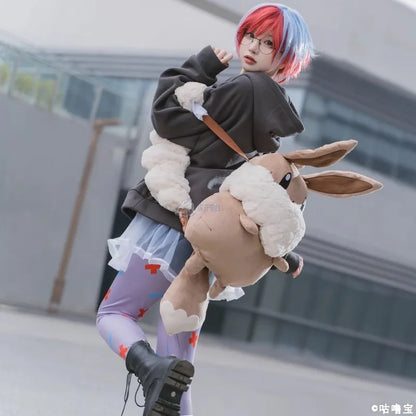 Pokemon Eevee Plush Backpack Large Capacity Kawaii Anime Cosplay Doll Cute Gift - bag