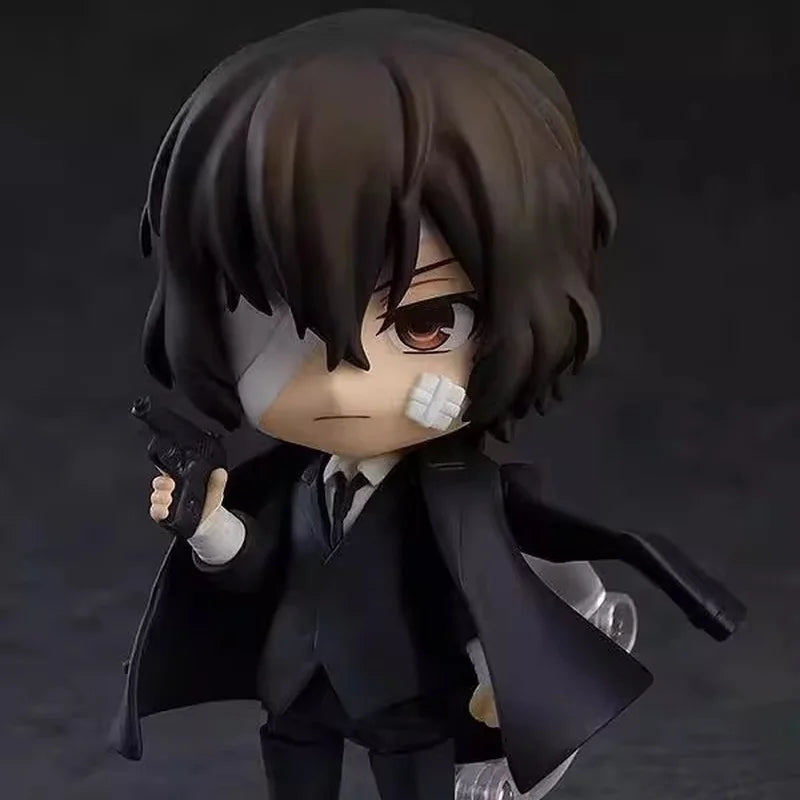 In Stock Nendoroid Bungo Stray Dogs1748 Dark Era Dazai Osamu Q Version Figurine - Swap Face Collectible Model Desktop Decorative