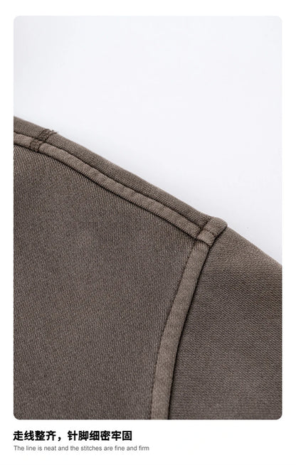 ZODF Vintage 2025 Winter Batik Washed Crop Hoodies Female Girls Remove Hood Heavy Weight Sport 400gsm Hooded Coat HY1085