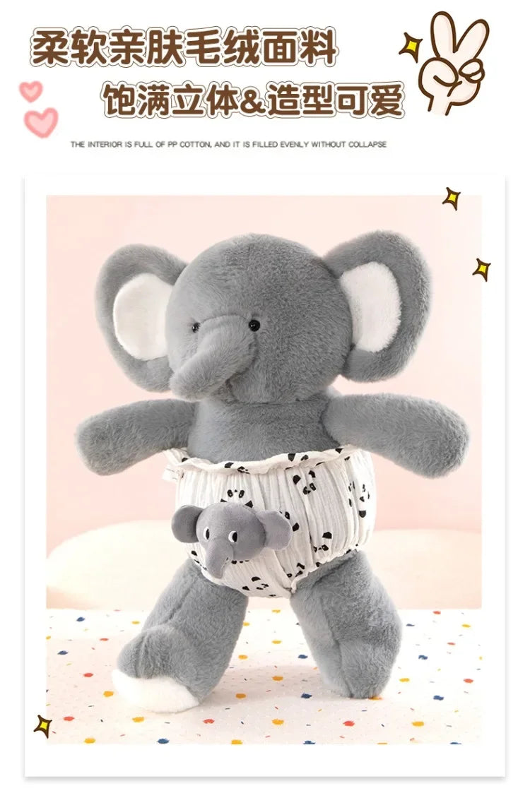 Creative Run Fast Series Plush Toys Cartoon Stuffed Animals Soft Nappies Huggies Elep Cute Wolf Babys Appease Pillow Kid Gifts
