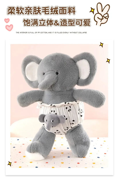 Creative Run Fast Series Plush Toys Cartoon Stuffed Animals Soft Nappies Huggies Elep Cute Wolf Babys Appease Pillow Kid Gifts