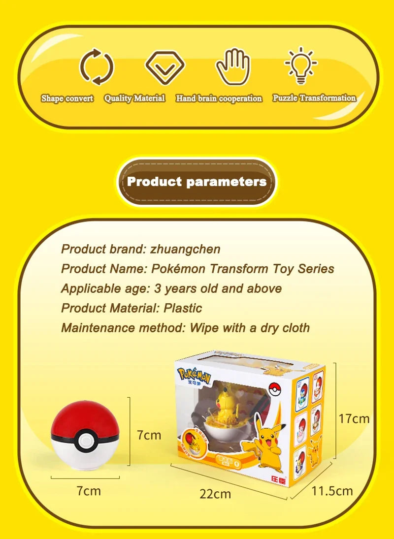 Original Pokemon Figure Pikachu Piplup Cubone Mimikyu Jigglypuff Cute Anime Ornament Pokeball Deforme Figurine Children Toy Gift