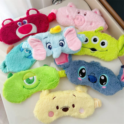 Cartoon Eyeshade for Sleeping Lotso Hamm Eye Patch Shading Dumbo Stitch Eyepatch Girl Travel Relax Cover Eye Mask Health