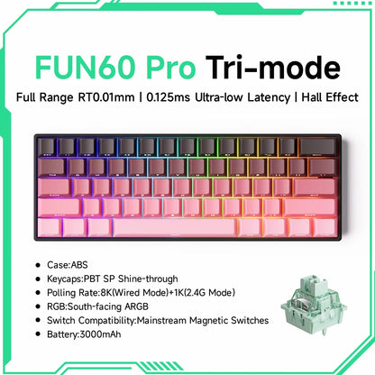 Akko MonsGeek FUN68 & FUN60 PRO&MAX HE Magnetic 60% 65% Gaming Keyboards Rapid Trigger 8K Custom Keyboard for Esports