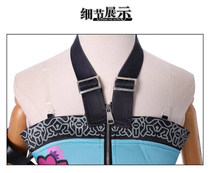 Anime Movie KPop Demon Hunters Zoey Cosplay Costume Uniform Huntrix Rings Earrings Festival Halloween Party for Women Girls Prop