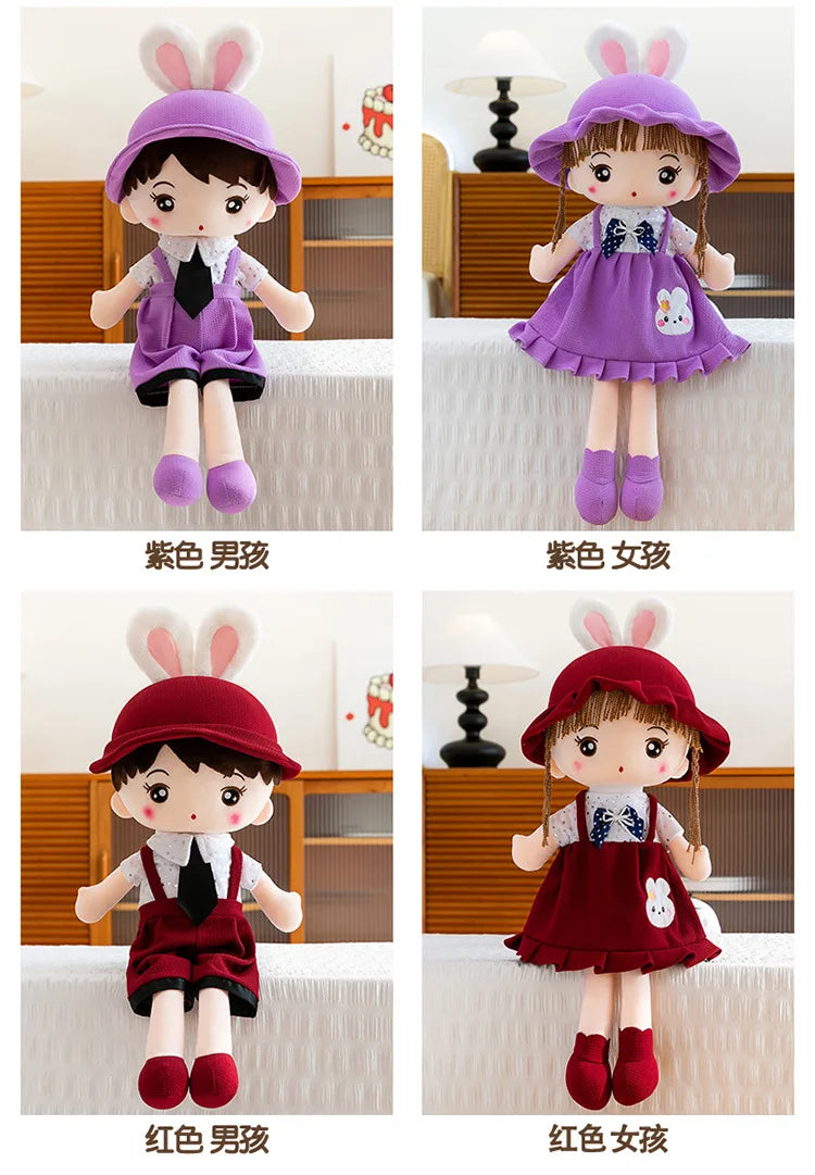 Plush Toy for Kids Birthday Xmas Gift Cute Couple Starry Sky Bunny Dolls Stuffed Animal Valentine Home Decor Bedroom Decoration