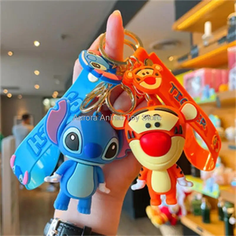 Anime Disney Keychain Variety of Cartoon Gift Cartoon Cute Doll Keyring Ornament Key Chain Car Pendant Toys Gift Stitch