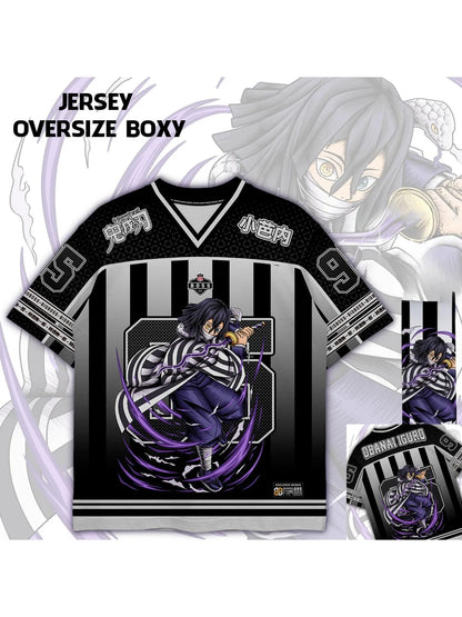 95 Jersey Demon Slayer Obanai Iguro Anime Series Jersey Korean Style Kpop Baseball Hockey Oversize T-shirt Daily Unisex Tops Tee
