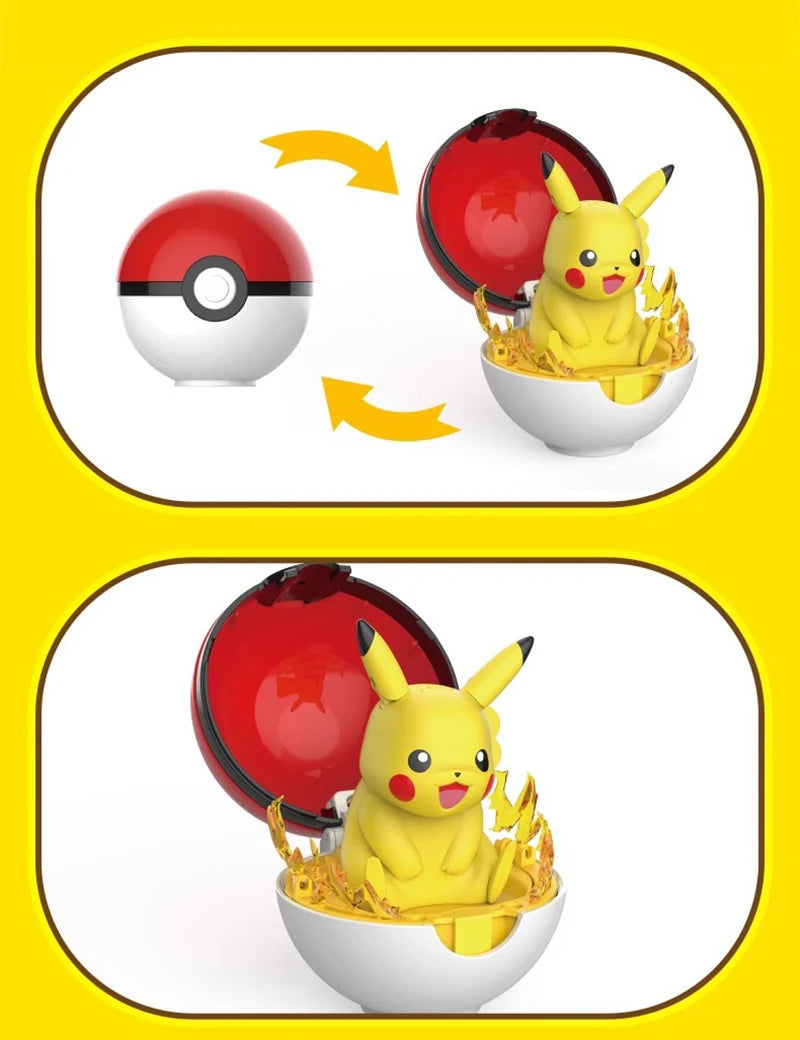 Original Pokemon Figure Pikachu Piplup Cubone Mimikyu Jigglypuff Cute Anime Ornament Pokeball Deforme Figurine Children Toy Gift