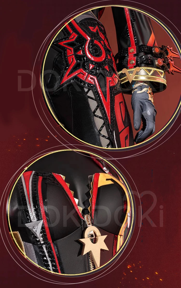 IN STOCK Mavuika Cosplay Costume Game Genshin Impact Cosplay【XS-2XL】DokiDoki-R Pyro Archon Mavuika Women Black Costume Plus Size