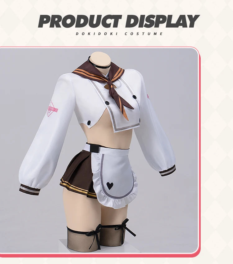 IN STOCK Bureido Cosplay Costume Game【S-3XL】DokiDoki-N Women Sexy White Dress Bureido Maid Costume Plus Size