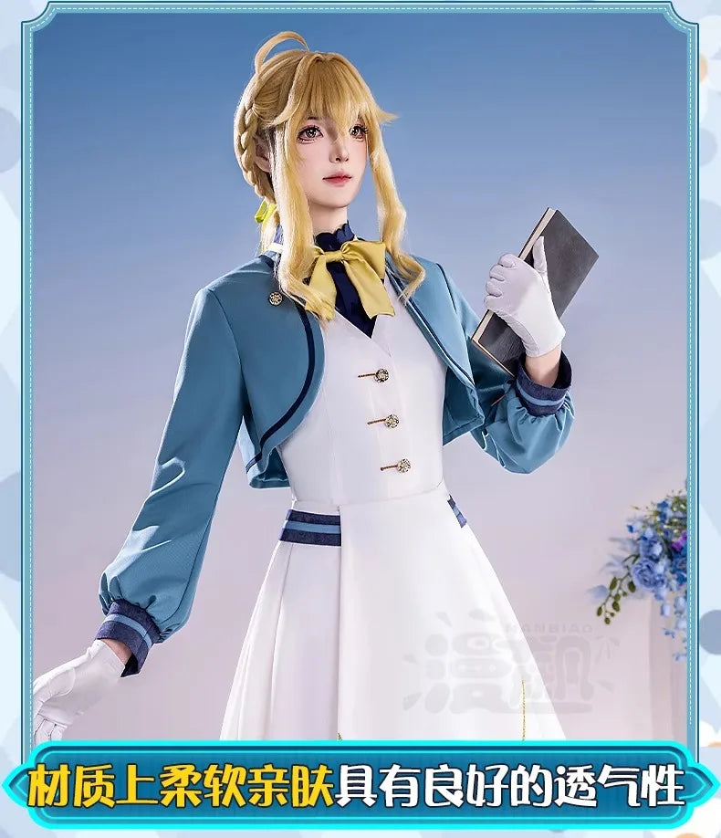 Anime Secrets of The Silent Witch Monica Everett Cosplay Costume Dress College Uniform Headwear Halloween Party for Women Girls