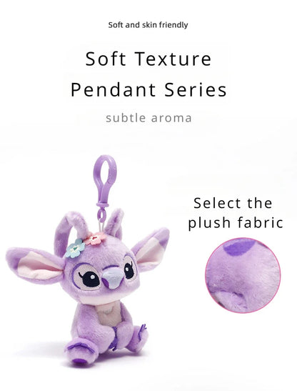 Hot Kawaii Disney Stitch Angel Plush Stuffed Toys Purple Anime Lilo&Stitch Doll Cute Keychain Pendant Birthday Gift For Kid Girl