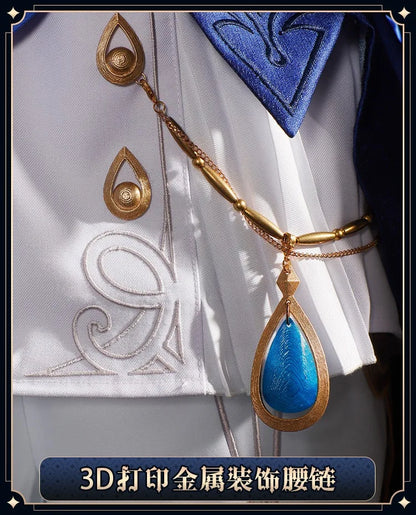 iCoser Focalors Furina Cosplay Costume Wig Dress Genshin Impact Fontaine Uniform Hat Pneuma Ousia God of Justice for Women Props