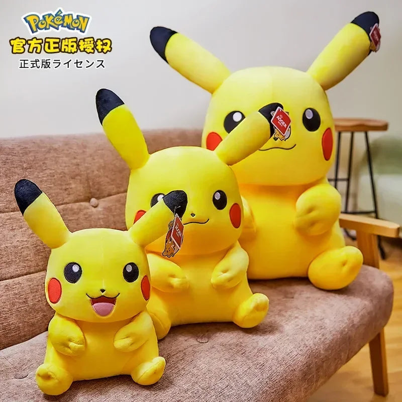 30/40/50/60CM Pokemon Smiling Pikachu Plushies Cartoon Anime Stuffed Kawaii Ornament Comfortable Soft Doll Children Toy Gift