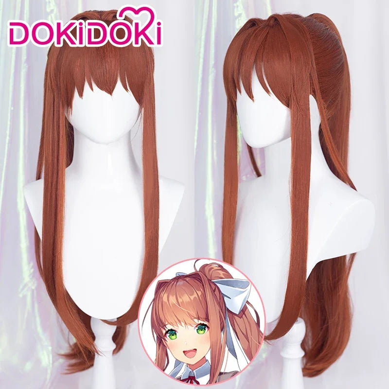 IN SOTCK Monika Cosplay Wig GAME Doki Doki Literature Club Cosplay DokiDoki Women Hair Literature Club Cosplay Monika Wigs