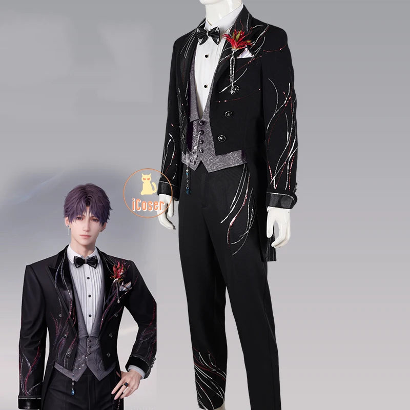 Love and Deepspace Rafayel Wedding Cosplay Costume Wig Suit Uniform Halloween Party for Women Men Carnival Game Outfit iCoser