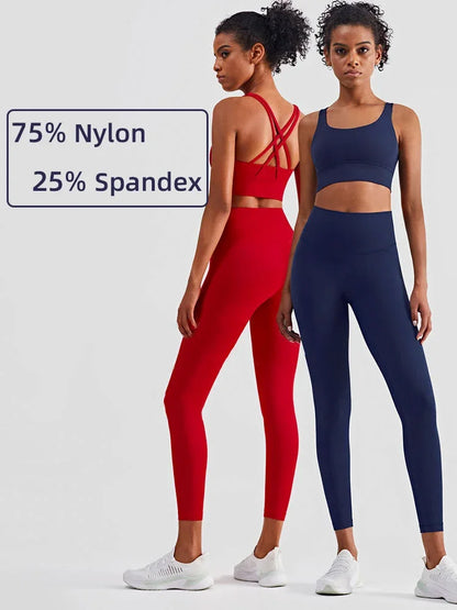 2 Piece Women’s Yoga Tracksuit Athletic Wear Pilates Fitness Suit Gym Workout Push Up Sports Bra Leggings Set