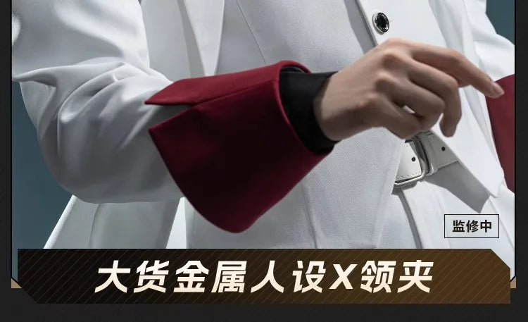 iCoser Anime To Be Hero X Cosplay Costume Wig Hero X Uniform White Suit Orange Glasses Tie Halloween Party for Women Men Props