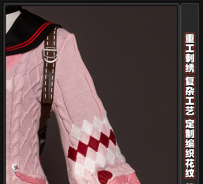 Zenless Zone Zero Ukinami Yuzuha Cosplay Costume Wig Skirt Sweater Uniform Headwear Spook Shack Halloween Party for Women Girls