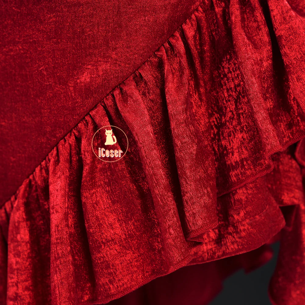 Love and Deepspace MC Cosplay Costume Midnight Waltz Red Dress Heroines New Skin Outfit Sylus Halloween Party for Women Girls