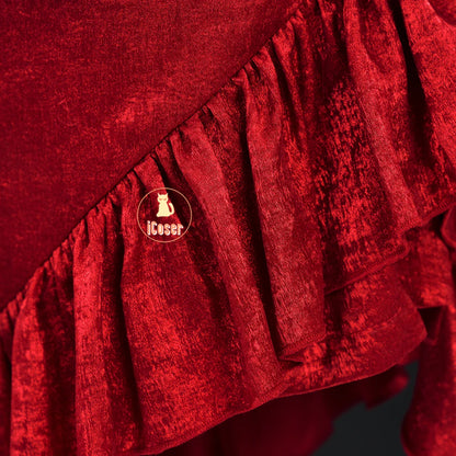 Love and Deepspace MC Cosplay Costume Midnight Waltz Red Dress Heroines New Skin Outfit Sylus Halloween Party for Women Girls