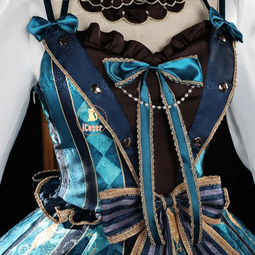 Genshin Impact Lynette Cosplay Costume Wig Uniform Dress Hat Tail Magician Skirt Lyney Fontaine Halloween Party for Women Props