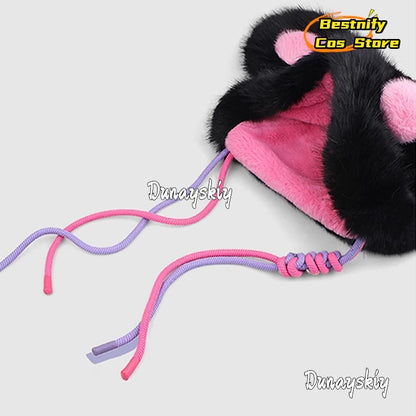 Bestnify Cos Fluffy Blusher Rabbit Plush Hat 54-58CM Polyester