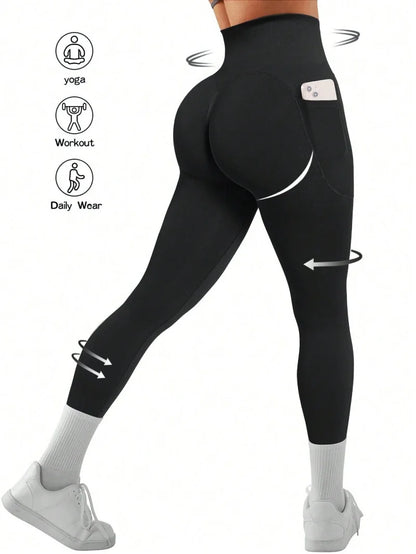 Seamless High Waist Push Up Scrunch Leggings Women Yoga Fitness Gym Tights Ankle-Length