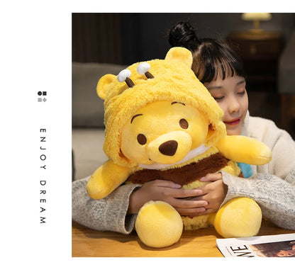 50cm Genuine Disney Bee Winnie The Pooh Plush Toys Pillow Kawaii Anime Bear Stuffed Doll Toys For Children's Birthday Xmas Gifts