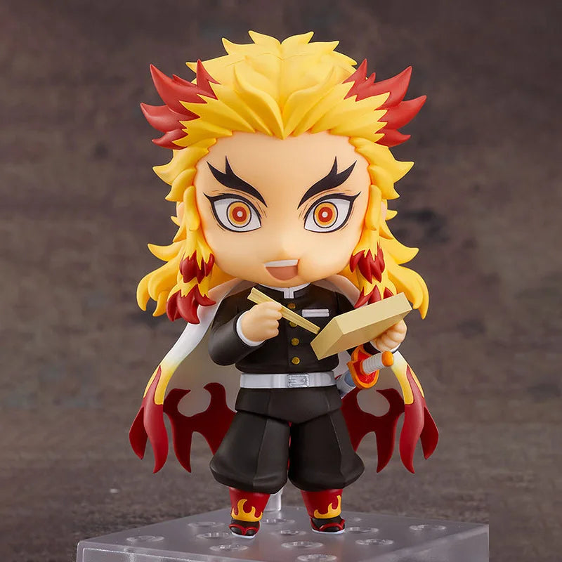 10CM Anime Demon Slayer Kimetsu No Yaiba Rengoku Kyoujurou Action Figures Q Version PVC Joint replaceable Figure Model Toy Gift