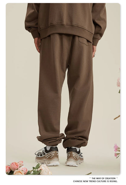 ZODF New Men Heavy Weight 440gsm Solid Sweatpants Unisex Loose Basic Casual Comfortable Sport Pants Joggers Streetwears HY0628