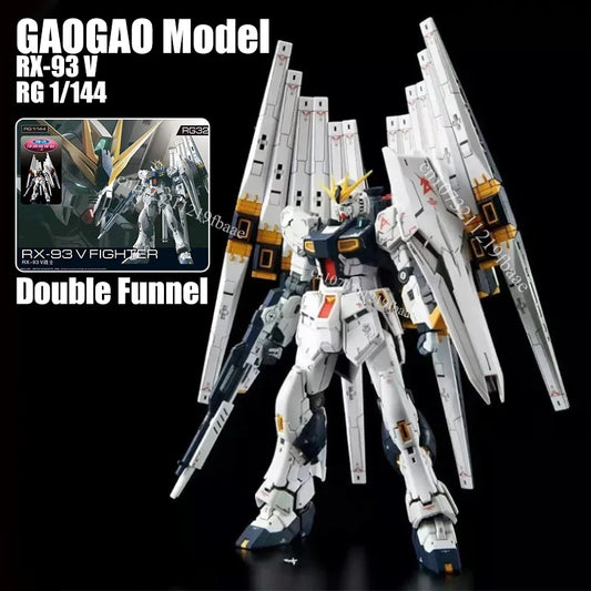 GAOGAO Model RX-93 V NU RG 1/144 Double Funnel Assembly Model Kit Toy Action Figures Plastic Model Kit Gift