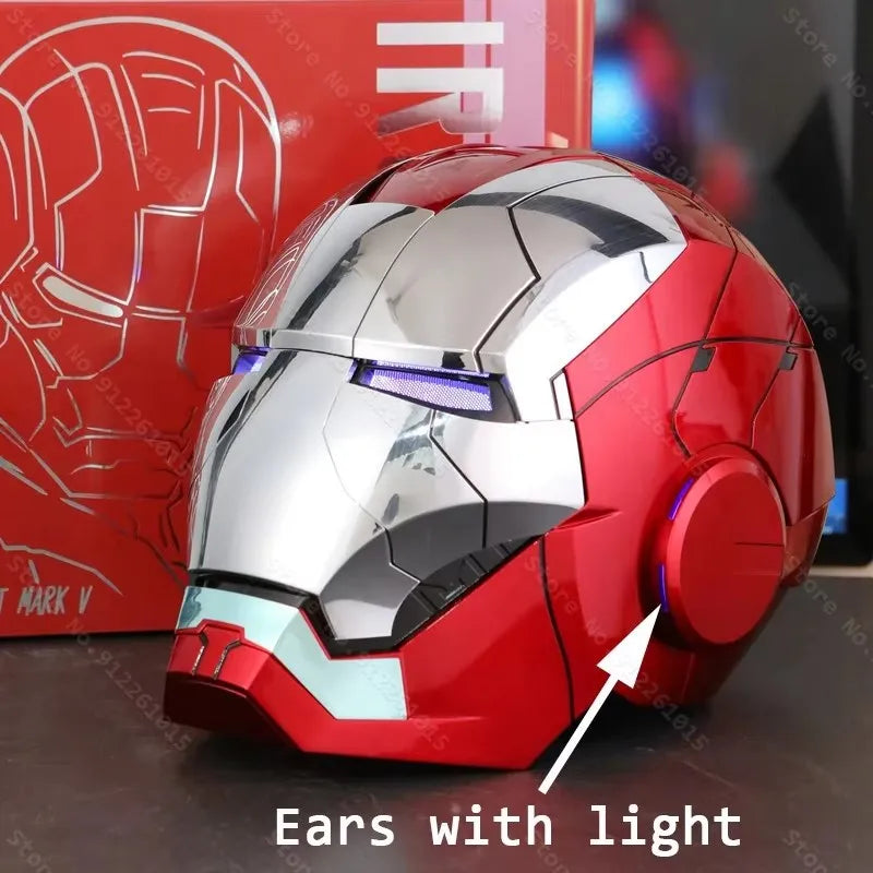 NEW Iron Man Helmet Mk5 Electric Voice Activated Control Wearable Mask 1:1 Automatic Opening Closing Model Figure Adult Toy Gift