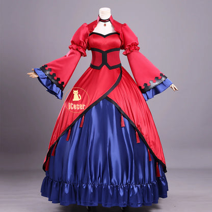 Anime The Holy Grail of Eris Scarlett Castiel Cosplay Costume Dress Headwear Earrings Halloween Party Women Girls Carnival Props