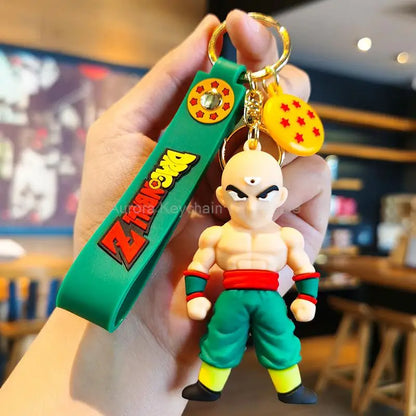 Anime Dragon Ball One Piece Keychain Luffy Sauron Nami Chopper Silicone Cute Car Keyring Pendant Toys Birthday Kids Toys Gifts