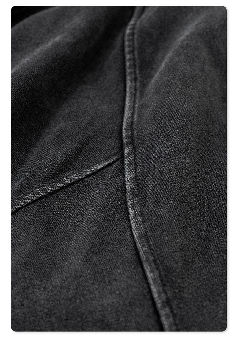 ZODF Retro 2024 Winter Patchwork Pants For Men Unisex Washed High Street 370gsm Oversized Double Knees Straight Trousers HY0878