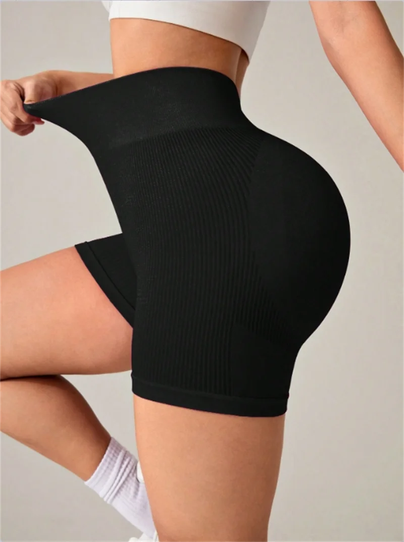 The Codex Women’s Slim Fit High Waist Seamless Hip Lifting Yoga Shorts Tight Knit Sports and Fitness Pants