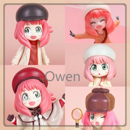 Manga Spy×Family Action Figures Forger Anya Detective Model Cute Anya Anime Figurine Toys PVC Collectible Ornament Birthday Gift