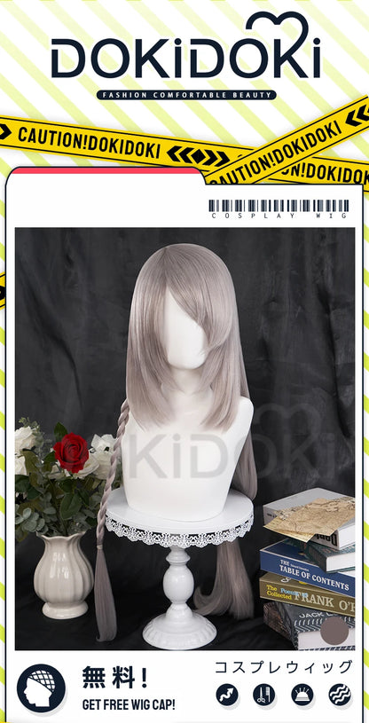 IN STOCK Jilll Warrick Wig Game FF Cosplay DokiDoki Wig Jilll Warrick Women Grey Long Hair High Heat Resistang Wig Free Cap