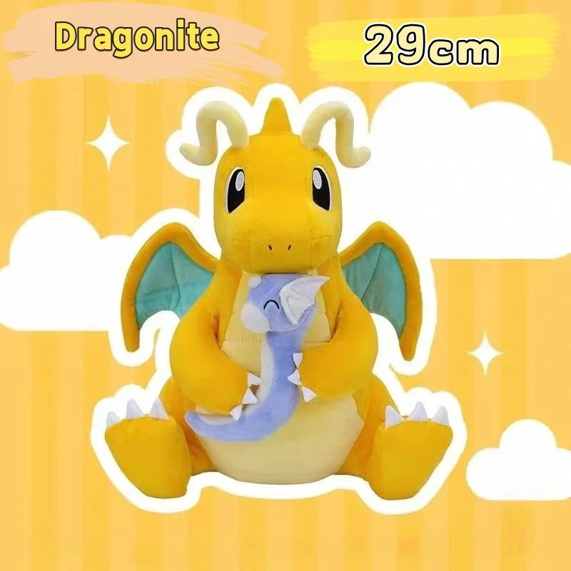 Pokemon Pikachu Plush A Late Bloomer Dragonite Doll Tyranitar Larvitar Toy Pupitar Dratini  Dragonair Soft Gift For Children