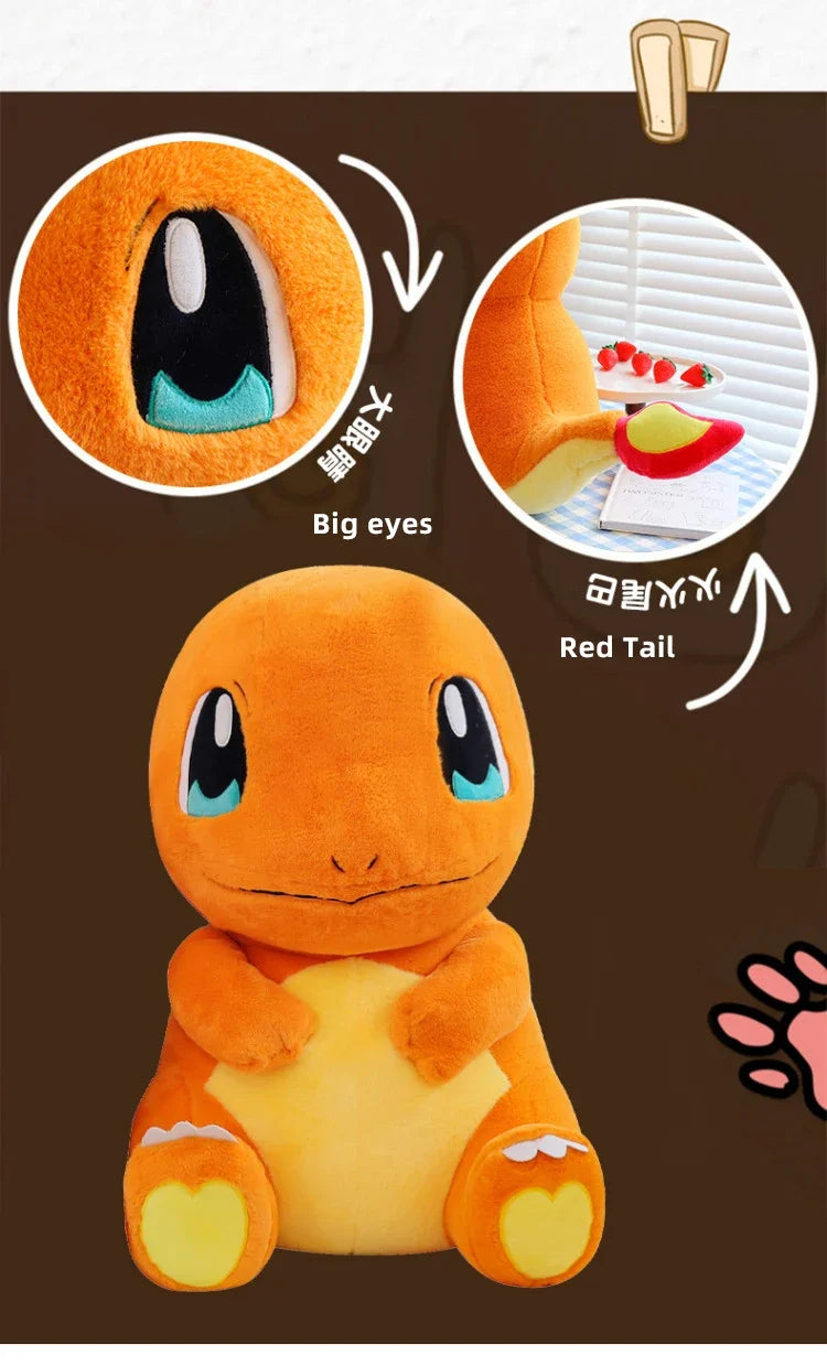 35/80cm Charmander Pokemon Plush Toys Large Anime Doll Cute Pillow Giant Pokémon Plushie Squirtle Stuffed Gift for Kid Christmas
