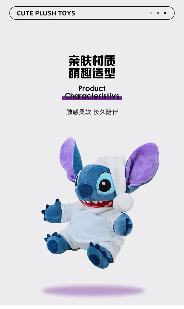 40/50/70cm Super Big Size Pajamas Stitch Disney Anime Plush Stuffed Doll Kawaii Room Decor Lilo & Stitch Plushies Holiday Gift