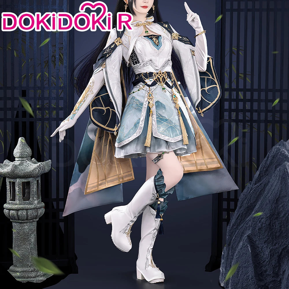 Flowing Clouds Embrace Breeze Heroine Cosplay Costume Game Love and Deepspace DokiDoki-R Women White Dress Lishen Zayne Cosplay