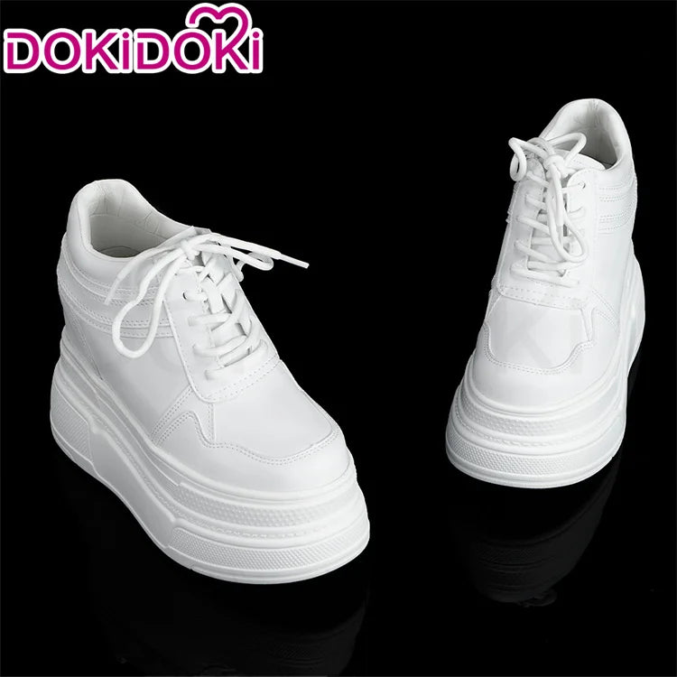IN STOCK Women Cosplay Props 18cm Heightening Shoes DokiDoki Women Daily 12cm 11cm 18cm 22cm Black White Boots Shoes Halloween